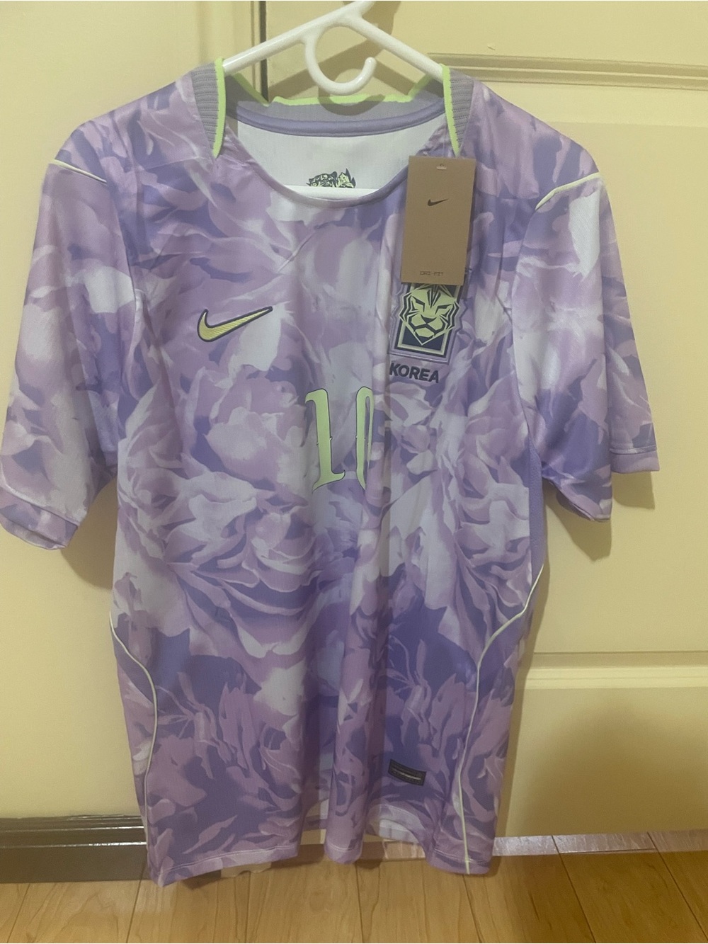 Nike Kang In #10 Korea Floral Soccer Jersey - Lavender & Neon